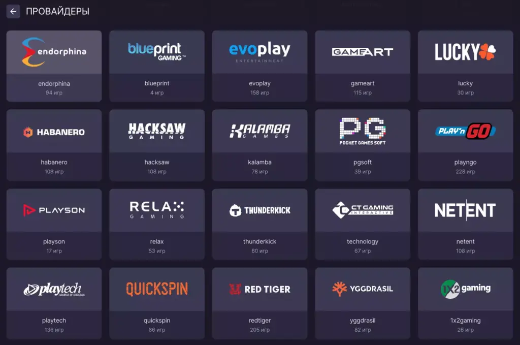 Популярные казино провайдеры